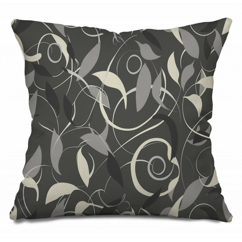 Coussin décoratif à motif floral, H 26 po x l 26 po