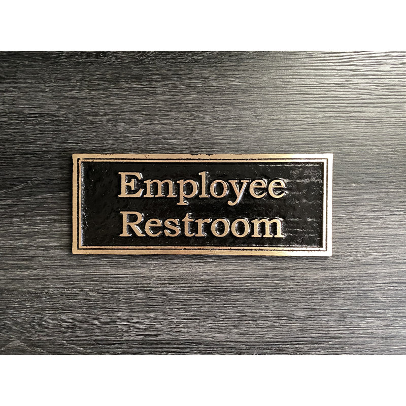 Enseigne à toilettes pour employé Contemporary, Noir / or