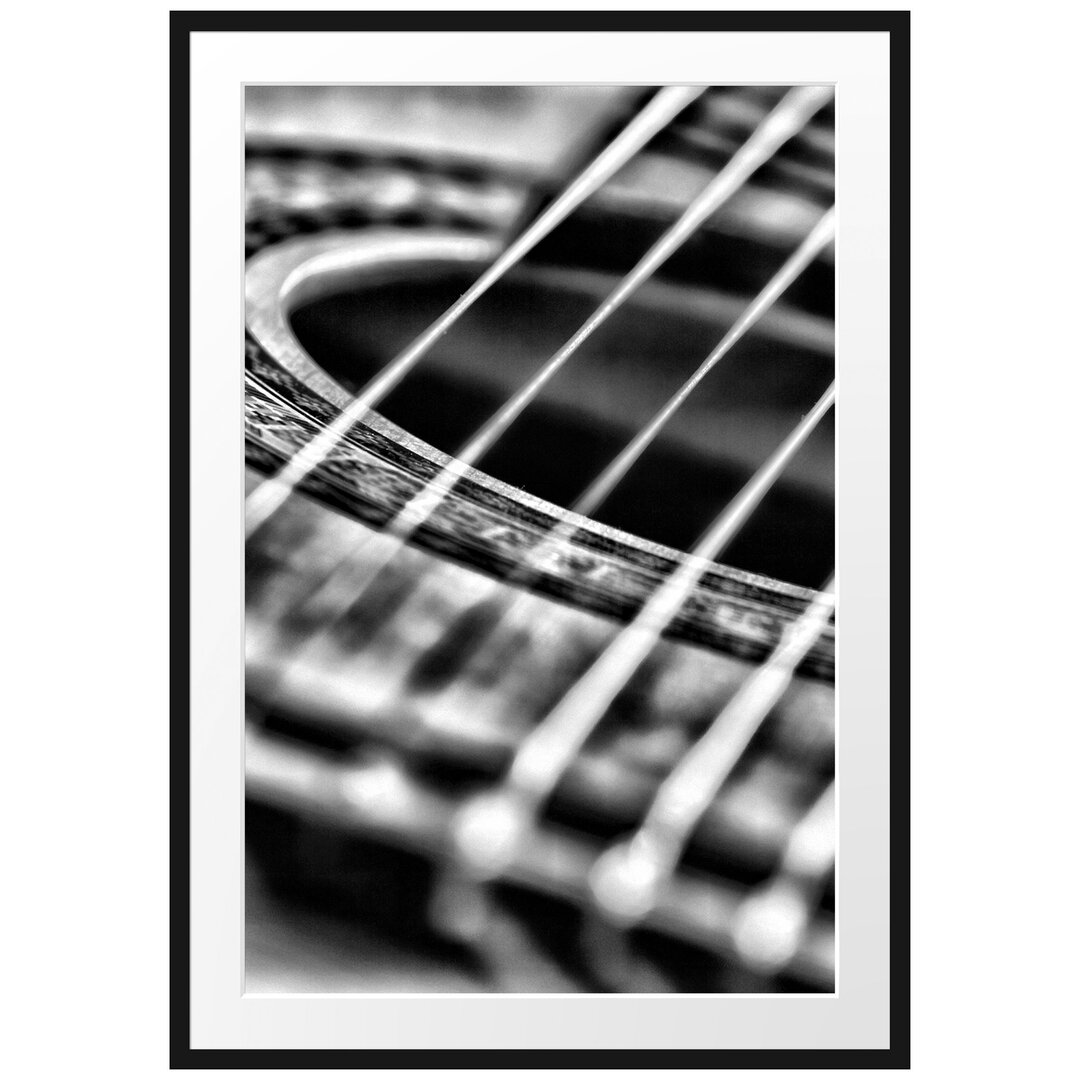 Gerahmtes Poster Gitarrensaiten and Music