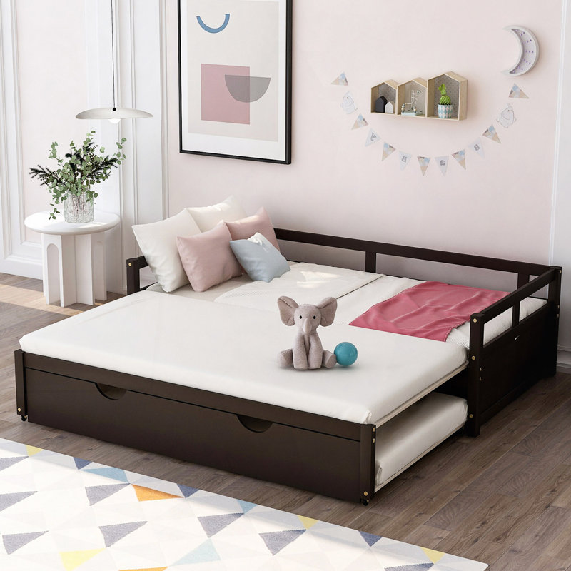 Lit de jour extensible avec couchette, Espresso