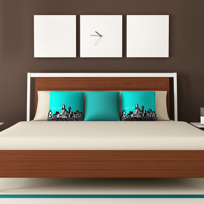 Coussin Bird Ave Dallas, 16 po x 16 po, Royal