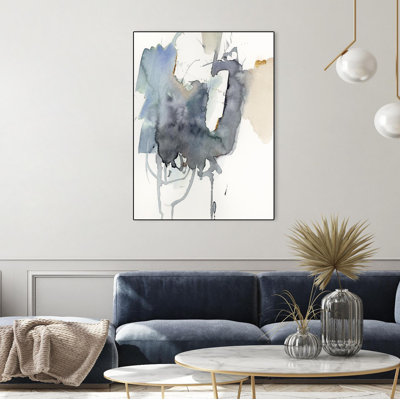Indigo Splatter I par Victoria Barnes - reproduction sur toile flottante