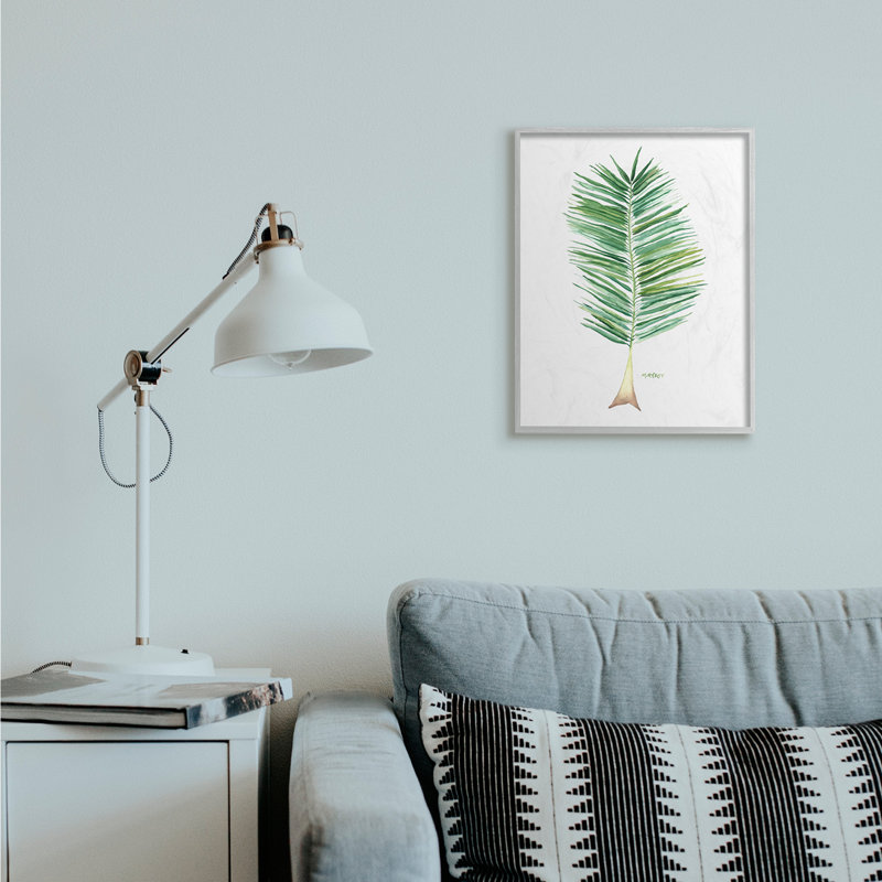 Verdure de cocotier sur fond blanc, H 20 po x l 16 po, Estampe numérique Farmhouse