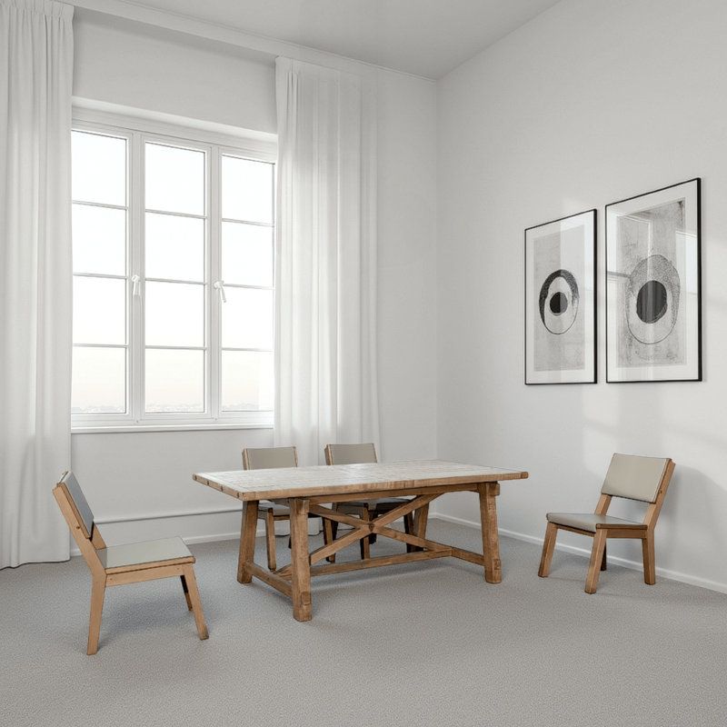Table de salle à manger Anva avec plateau en planche extensible, acajou brun de 76 à 96 pouces