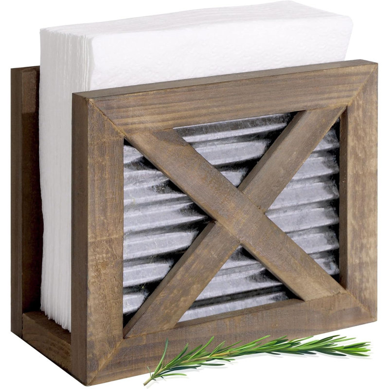 Porte-serviette en bois de ferme style campagne - Porte de grange classique en métal galvanisé - Porte-serviette rustique