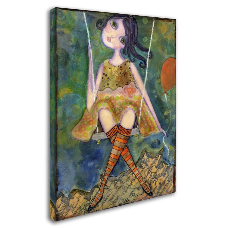 «Big Eyed Girl Swing» de Berkley, impression sur toile tendue, H 19 po x l 14 po x P 2 po