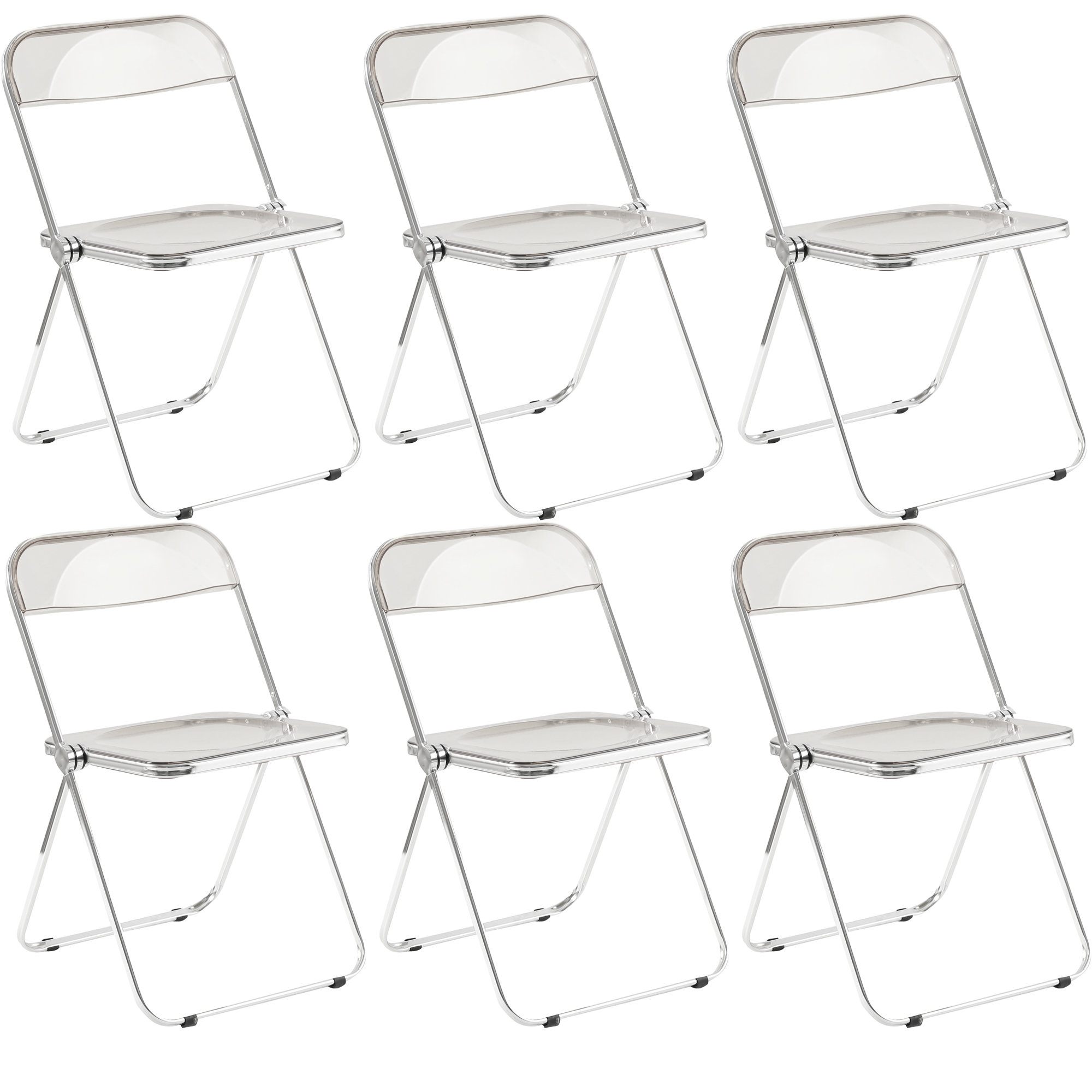 Blu Aired Merch Acrylic Stackable Crystal Waterproof Folding Chair (Set ...