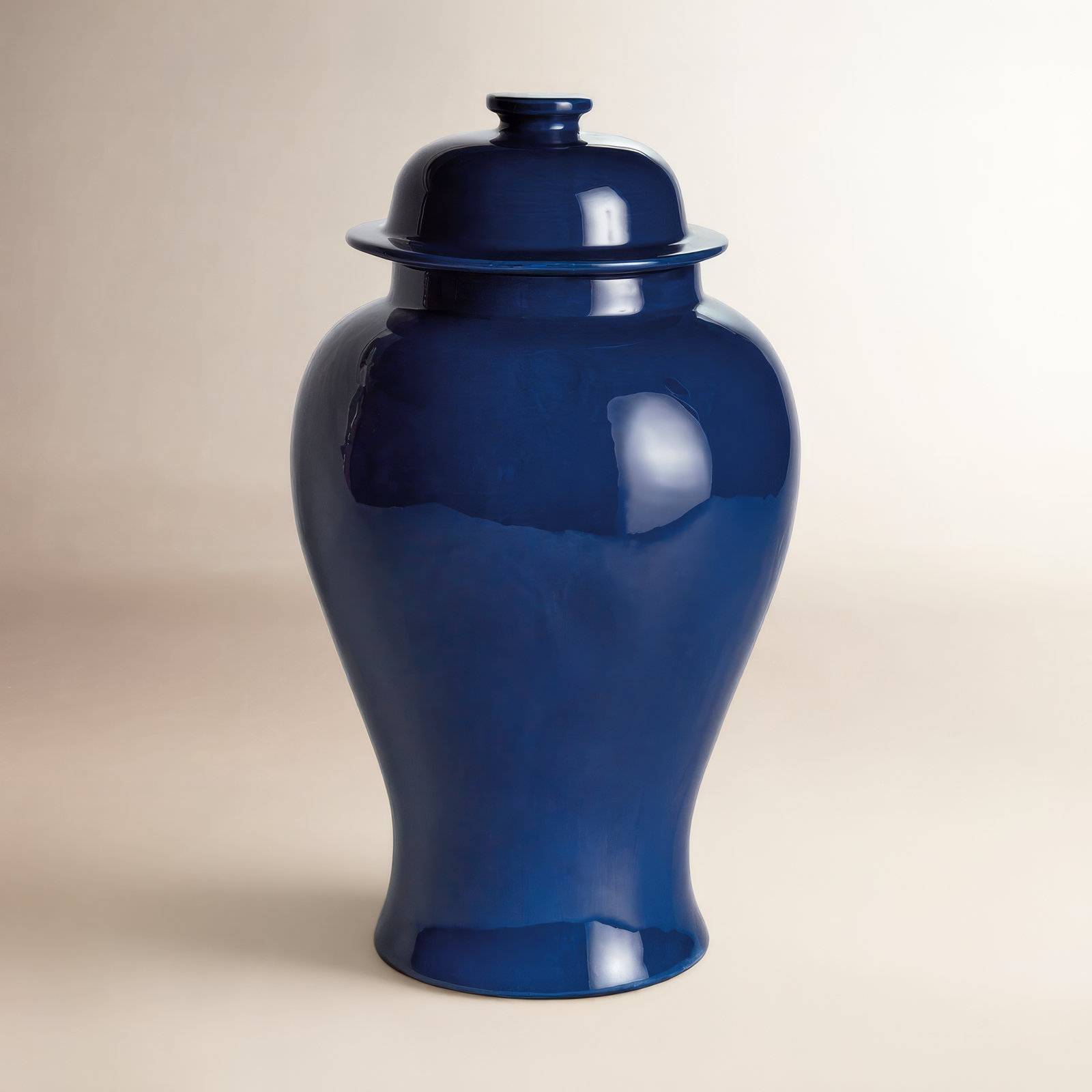 Ricki Ceramic Ginger Jar, Dark Blue, 13.25"