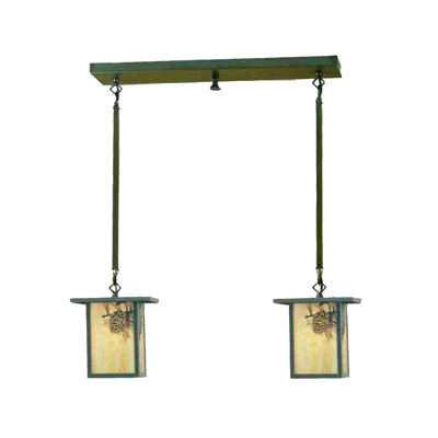 Hyde Park Winter Pine 2-Light Kitchen Island Linear Pendant