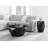 24" Black Glass Hexagonal Drum End Table