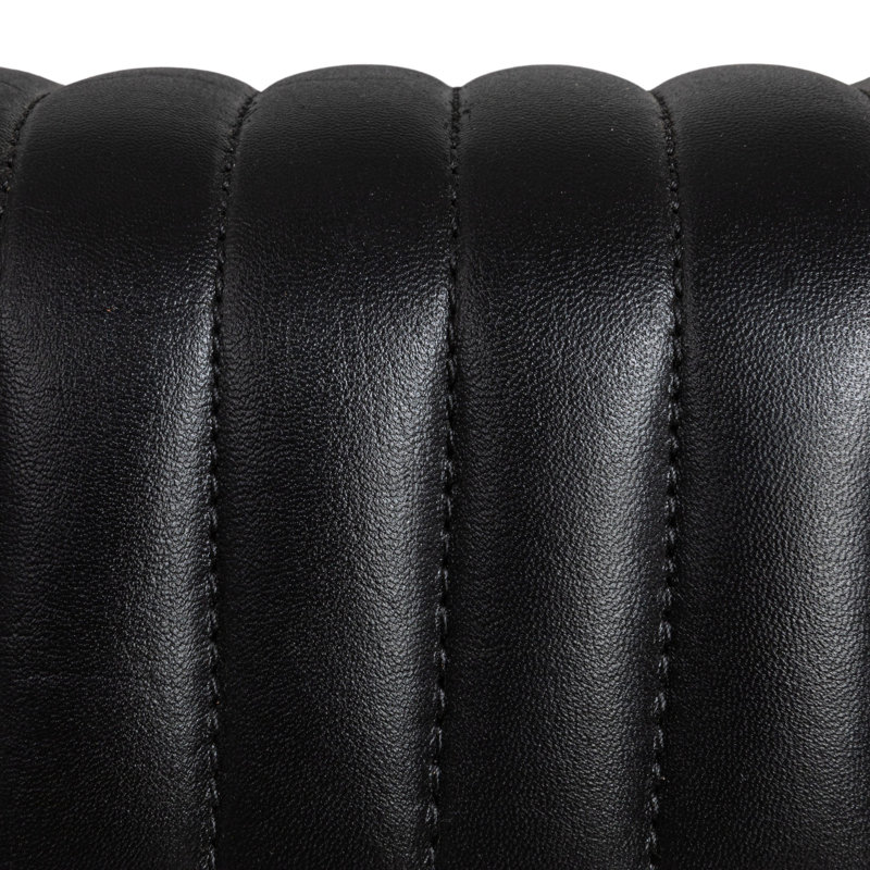 Enterprise Mango Wood and Leather Grid Bench, Black