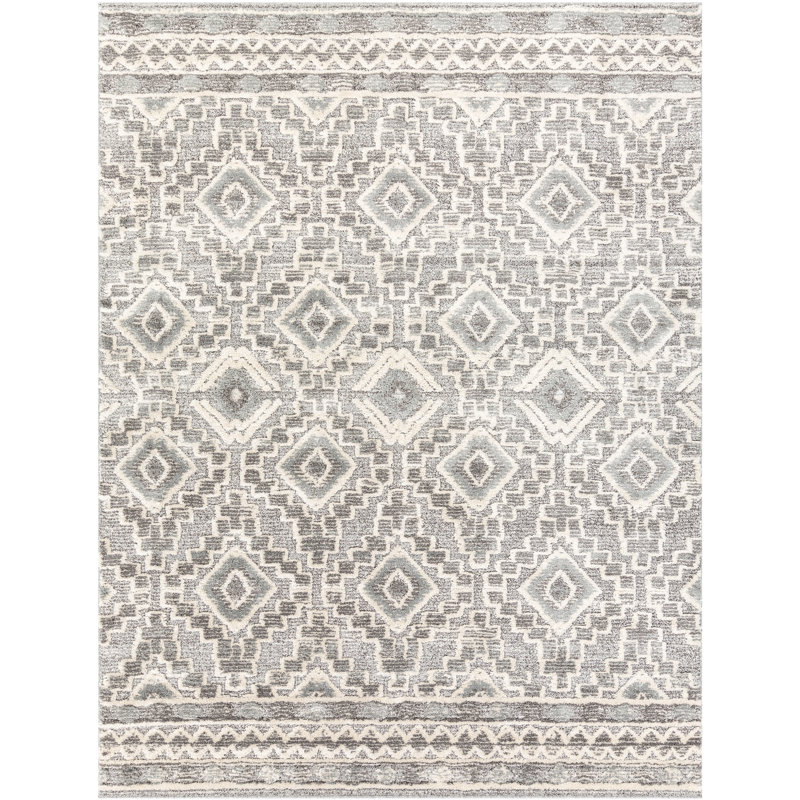 Tapis gris / ivoire Kalvin, Rectangle 7 pi 10 po x 10 pi 3 po
