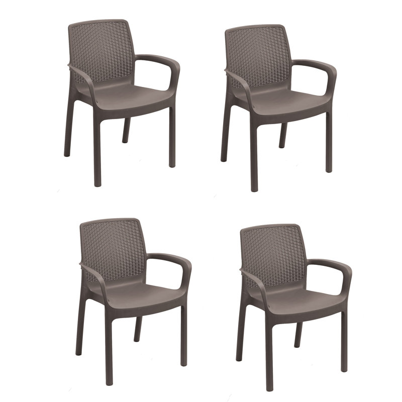 Dyani Stacking Patio Dining Armchair, Brown