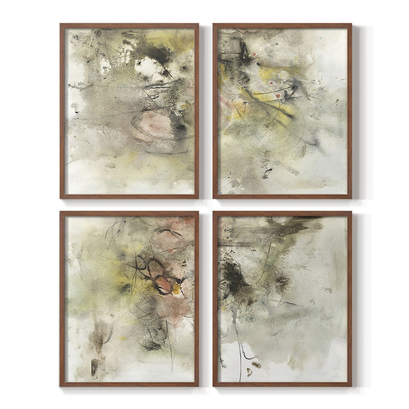 «Fresh Start I», reproduction encadrée - ensemble de 4, Naturel, H 28 po x l 22 po