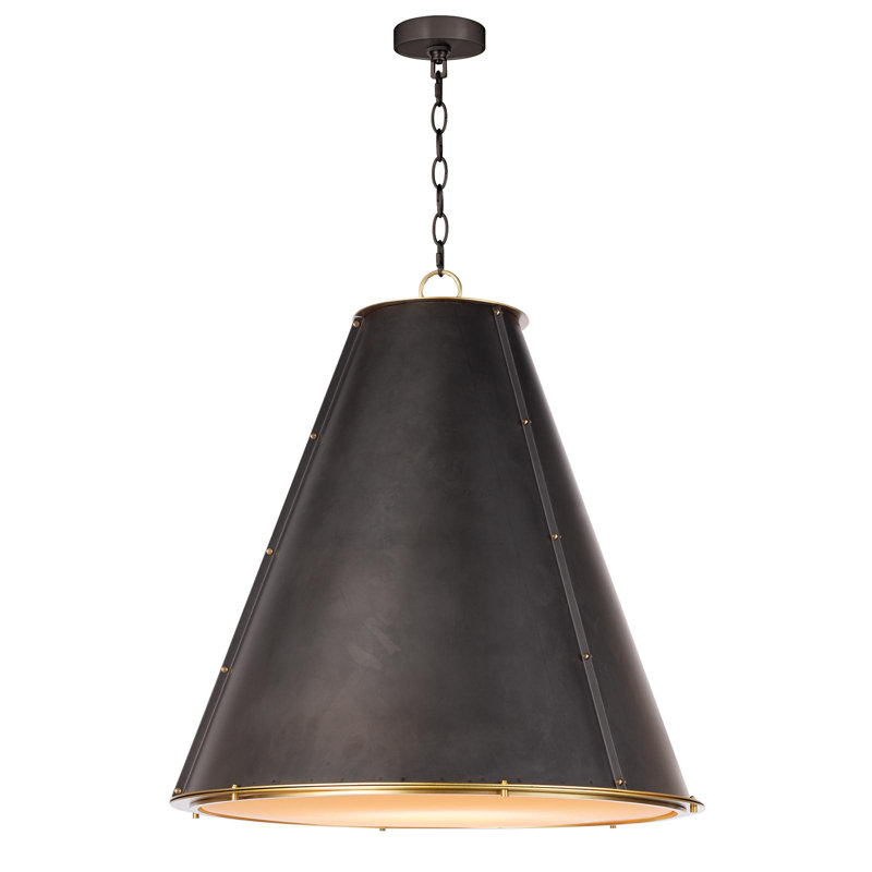 French Maid Chandelier Large, Blackened Brass, Black