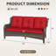 Magline 72.83'' Wicker Outdoor Patio Sofa-845637147
