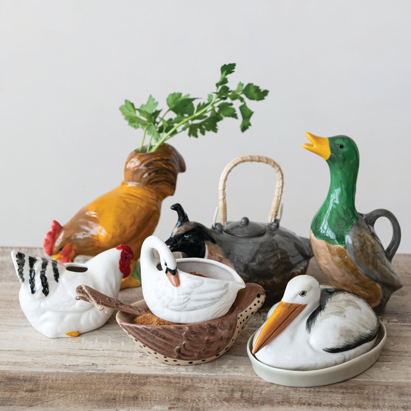 Stoneware Rooster Vase