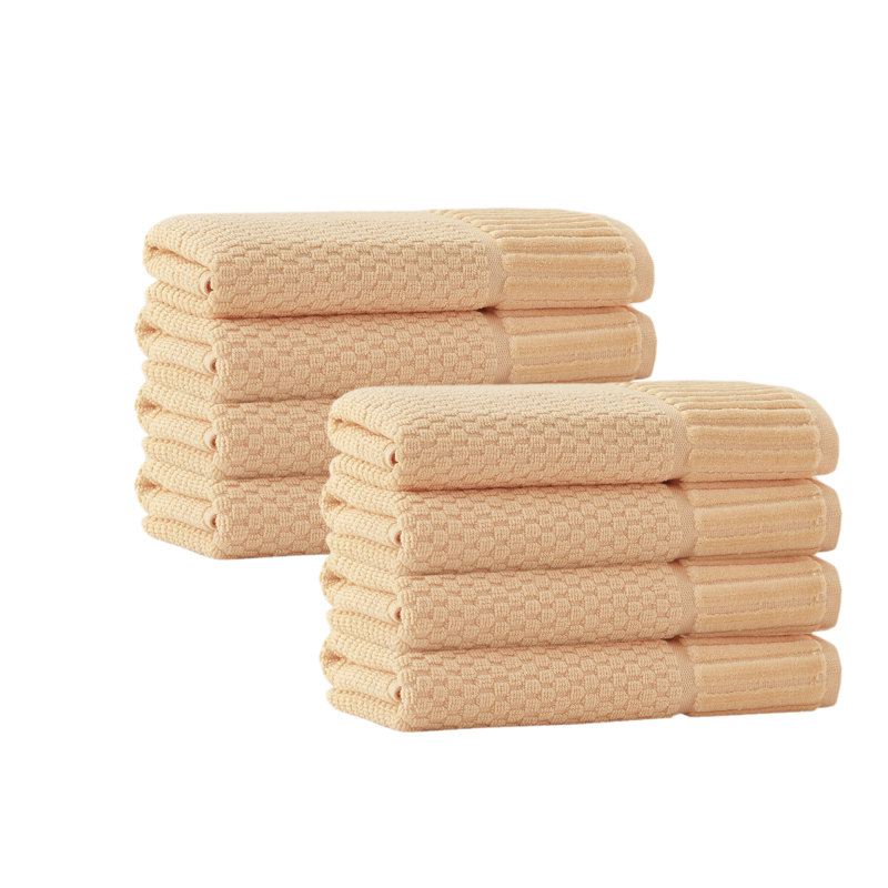 Ensemble de 8 serviettes en coton Argo, Saumon