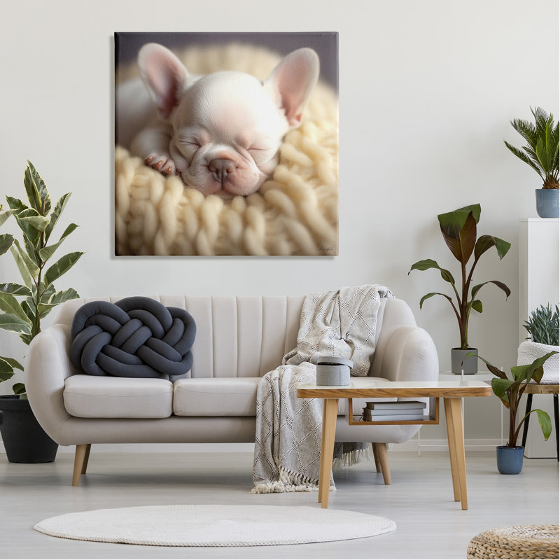 " Tiny Puppy Sleeping " by Roozbeh, 36" H x 36" W x 1.5" D