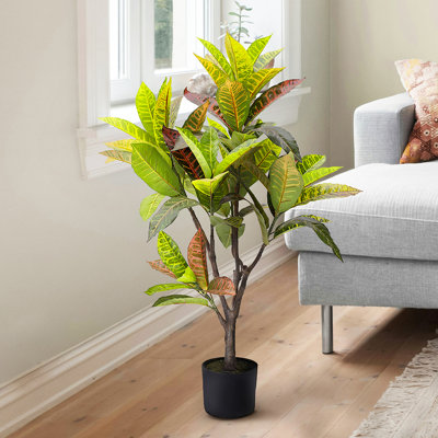 Croton artificiel en pot