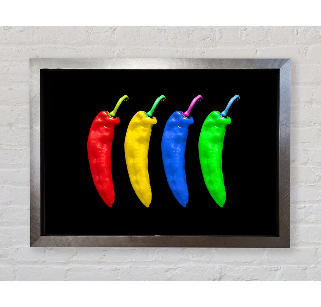 Gerahmtes Leinwandbild Vivid Chilis