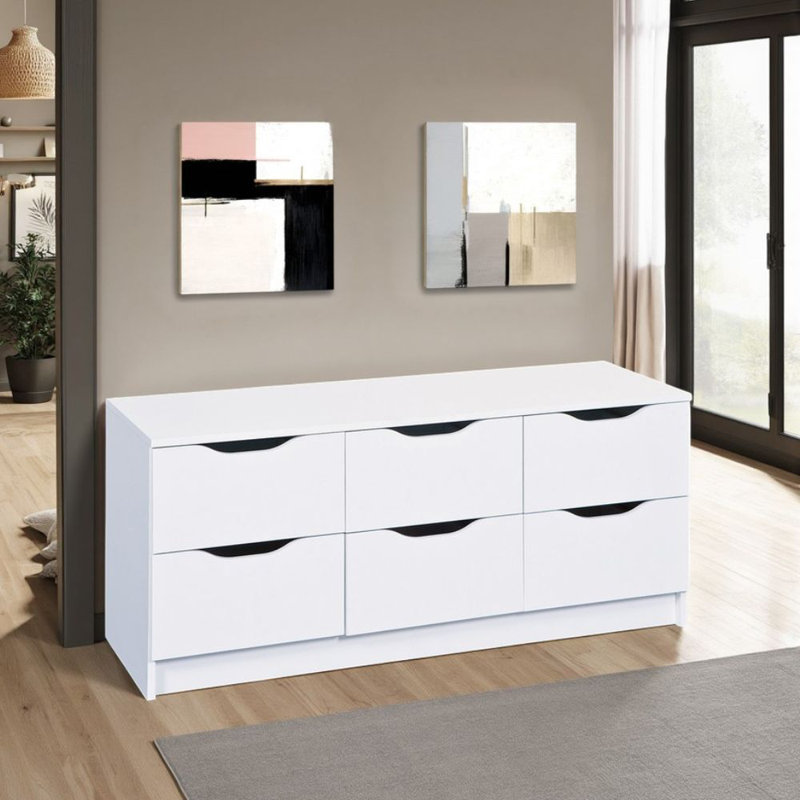 Mailys 122cm W 6 - Drawer Chest of Drawers, White