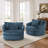 Ultra Plush Faux Rabbit Fur Oversized Swivel Barrel Chair with Three Pillows-1100356185