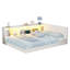 Base de lit en forme de L pour enfants, lit d'angle avec compartiments de rangement latéraux Montessori, station de charge intégrée et éclairage (sans matelas)-132915822-132915821