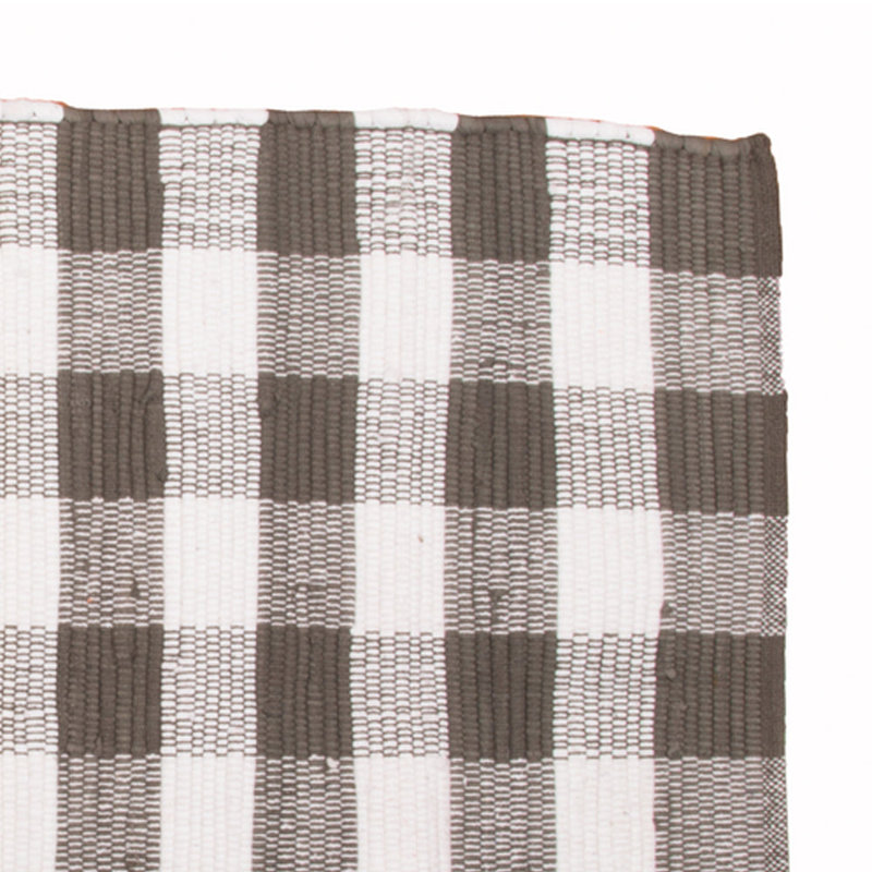 Kailianna Cotton Checkered Rug, Brown