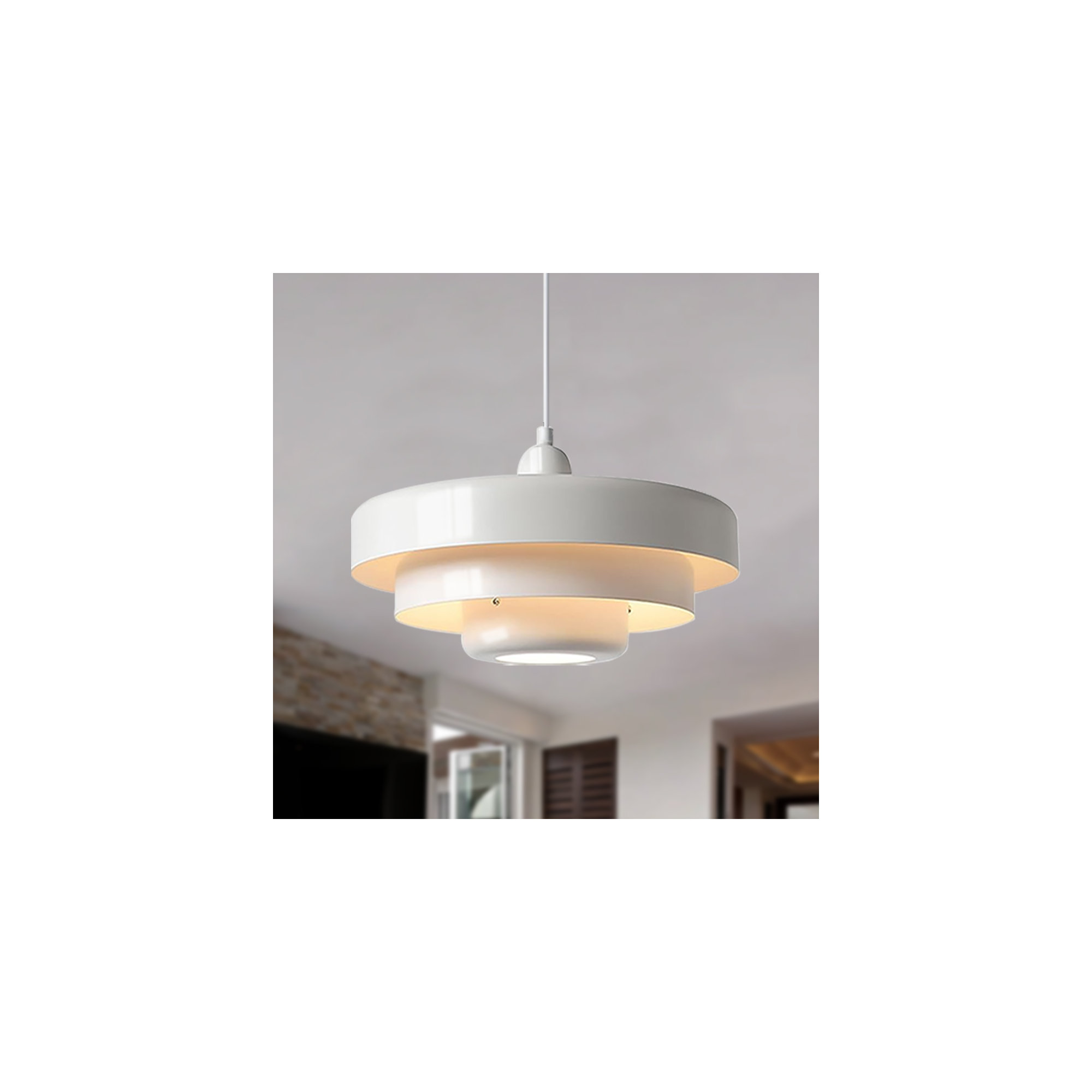 Epone 0 Light Iron Pendant, White