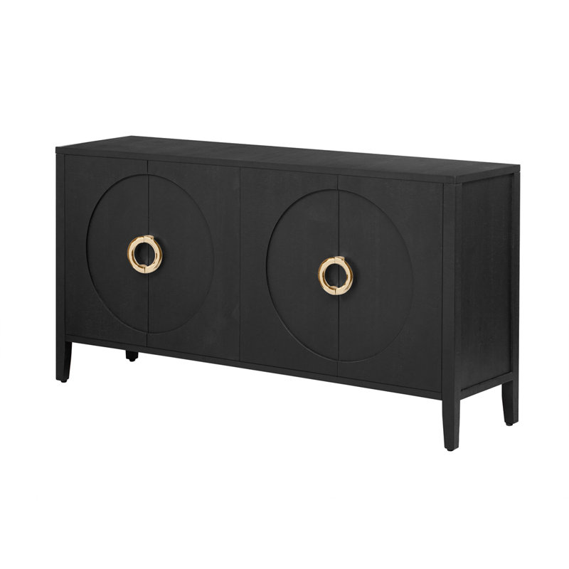 Armoire sophistiquée en placage de sapin avec finition texturée, Noir, noir, noir, noir