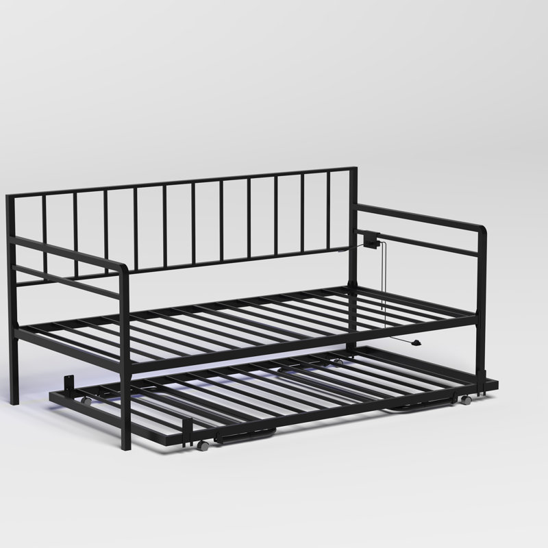 Height Adjustable Day Bed Frame with Trundle