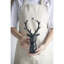 Statue de tête de cerf 8 points 6 x 4 x 11 po, noir