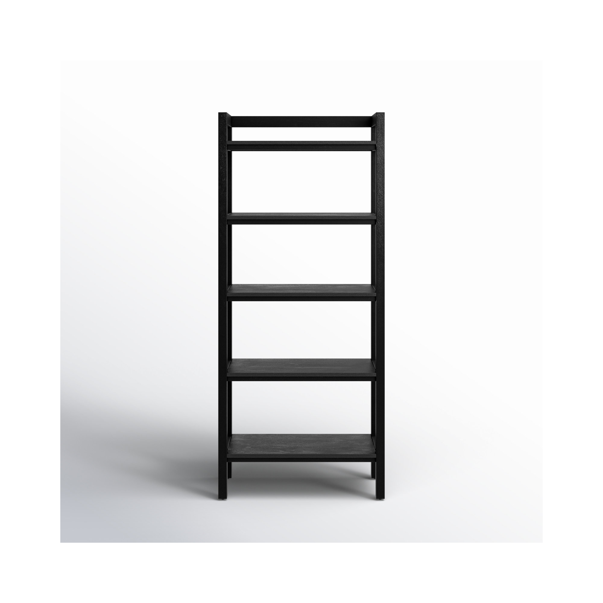 Stills Etagere Solid Wood Bookcase, Black, 70" H x 30" W x 16" D