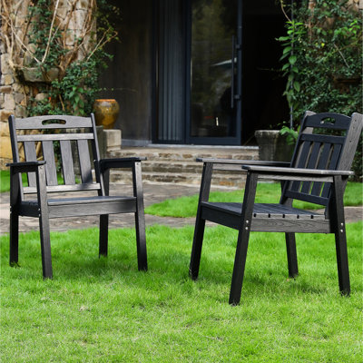 Black Outdoor Chair For Gardens And Terraces, Weather , Easy To Assemble, Comfortable Terrace Dining , Design, Ergonomic , Low Maintenance