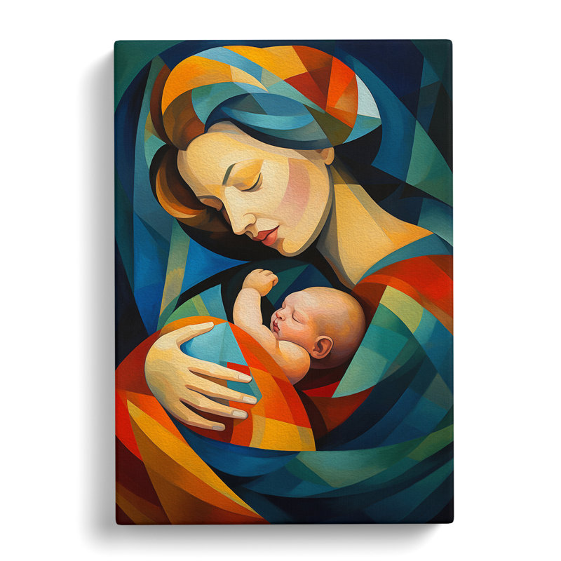 Mother And Baby Cubism - Wrapped Canvas, 76cm H x 50cm W x 3cm D