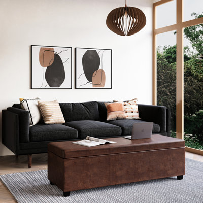 Oversized Storage Bench - Elegant And Functional. Hide Mess With 18"D X 54"W 16.5"H. Beautiful Stitched Surface, Large Interior For Storage. Built From Solid Wood, Engineered High Density Foam.