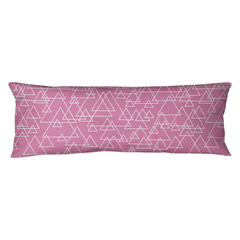 Coussin lombaire à triangle dispersé, Bourre en polyester, Rose