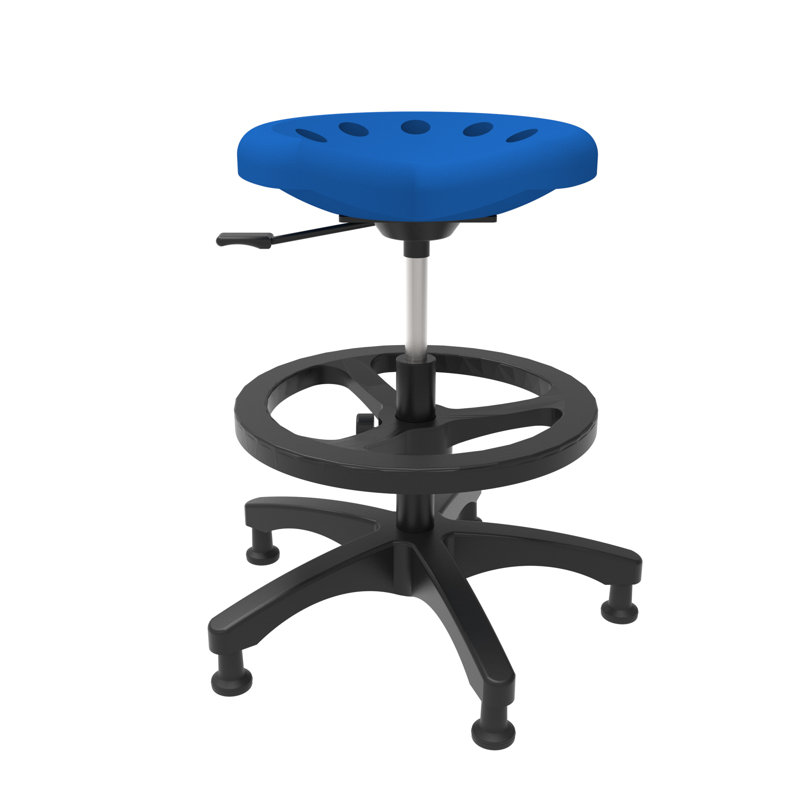 Tabouret de laboratoire, Bleu, H 19 po x l 25 po x P 25 po
