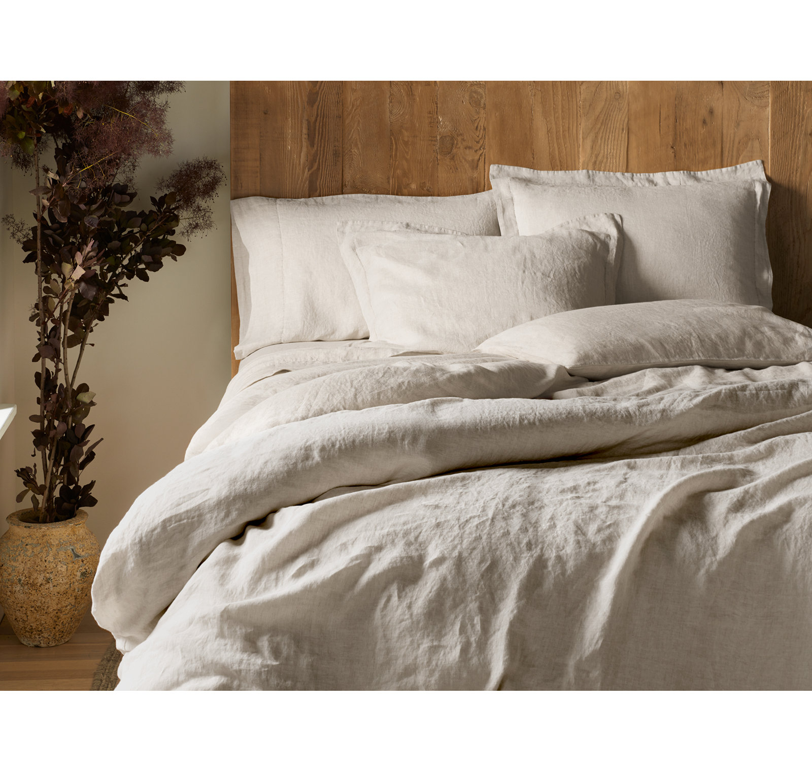 Organic Relaxed Linen Shams, Undyed Chambray, Standard