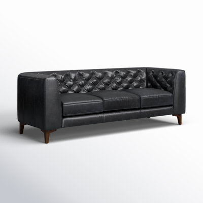 Peale 89'' Full-Grain Genuine Italian Leather Sofa