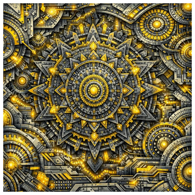 Édredon complexe en mandala métallique, Lit simple