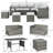 Arniece Wicker 9 - Person Patio Conversation Set with Cushions-908354955