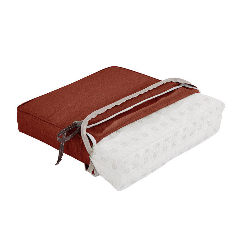 Pina Outdoor Dining Chair Seat Cushion, Heather Henna Red, 3" H x 17" W x 17" D