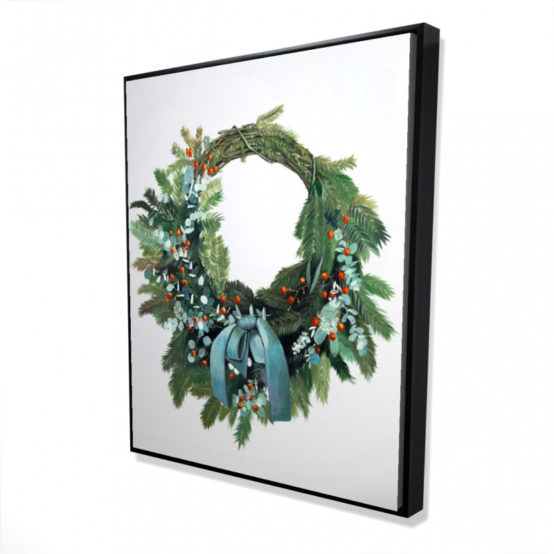 Christmas Wreath Print On Canvas
