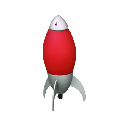 10.5" Tall Acrylic Kids Table Lamp, Rocket Ship Design