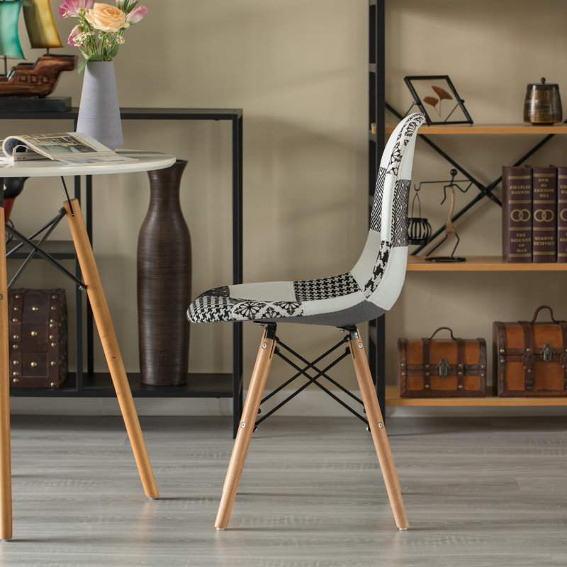 Deardra 18'' H Fabric Upholstered Beech Side Chair, Gray, 2