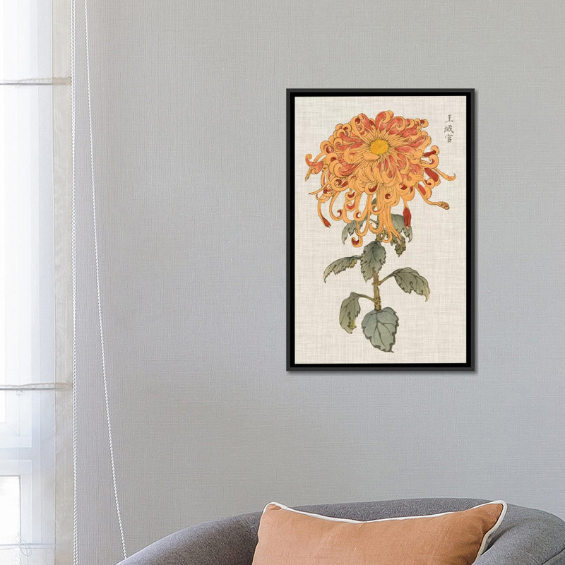 «Vibrant Mums I», impression sur toile tendue, H 26 po x l 18 po x P 1,5 po, Toile avec cadre noir, Pas de tapis