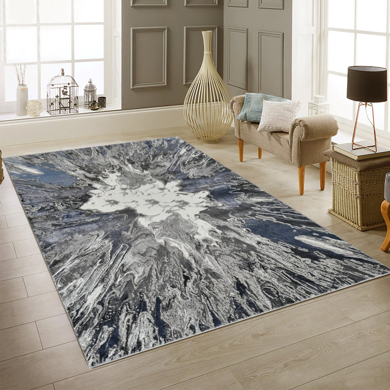 Tapis à motif abstrait éclaté de la collection Armwood, Rectangle 2 pi x 2 pi 11 po