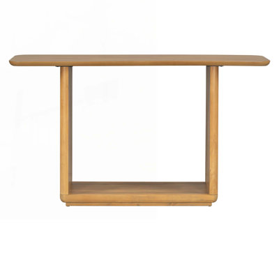 Console en bois avec coins arrondis, tablette